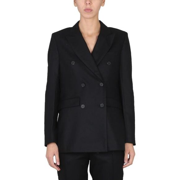 REMAIN BIRGER CHRISTENSEN Jackets & Blazers - REMAIN BIRGER CHRISTENSEN Double-Breasted Wool Blend Blazer Women BLACK Coats &